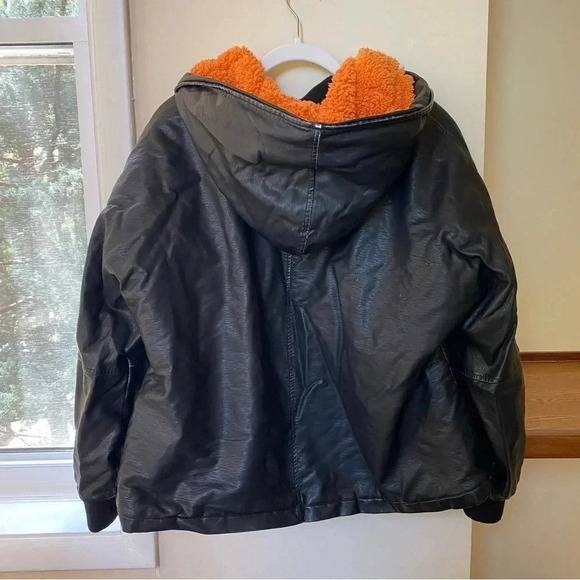 New Free People Moxy Trapeze Vegan Leather Bomber Jacket Coat Black - Picture 8 of 10